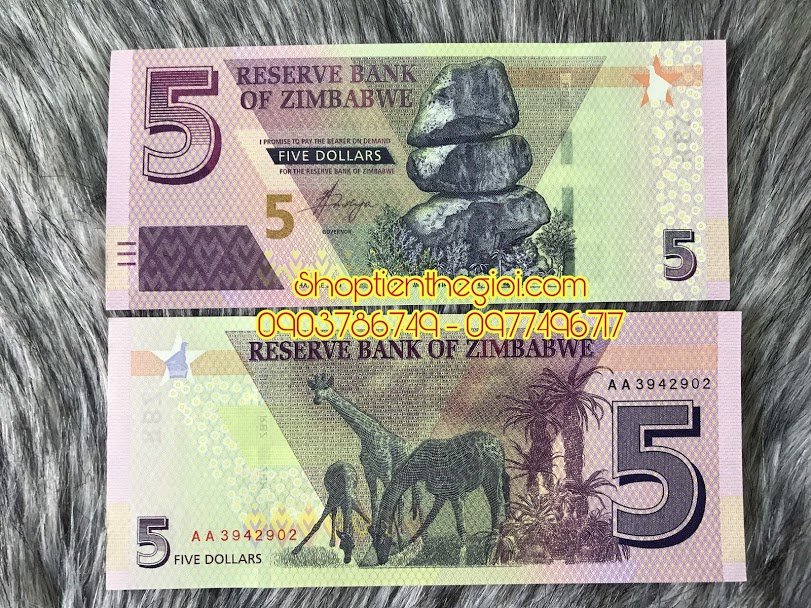 Zimbabwe 5 Dollars 2019 UNC
